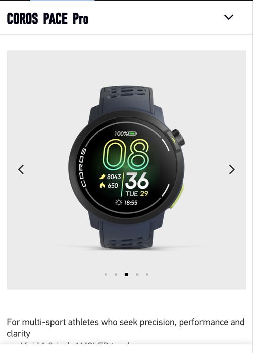 Coros pace pro grey blue Black