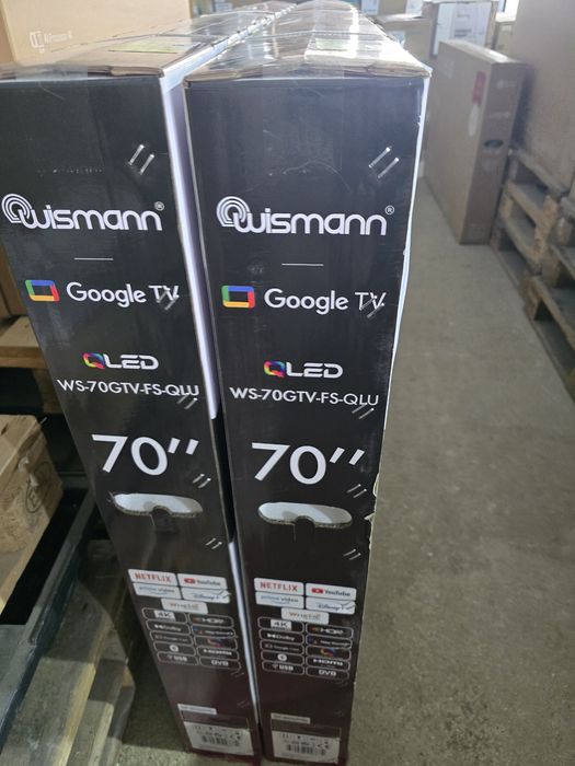 Нов  70"QLED телевизор Wismann Google TV вграден сателитен приемник