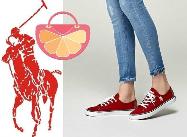 %ПРОМО% U. S. POLO № 39 – Дамски кецове в червено с лого нови с кутия