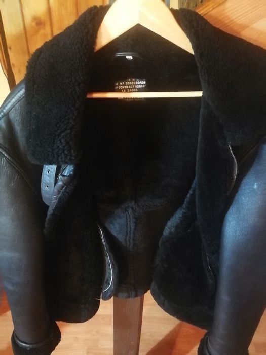 Cojoc/Piele/Blană/U.S ARMY/Air Force/Aviator/Pilot Bomber B-3 BLACK