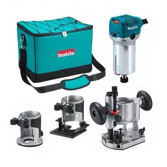 Електрическа оберфреза Makita RT0702CX2 , 710W , цанга 6-8 mm , с приставки и чанта
