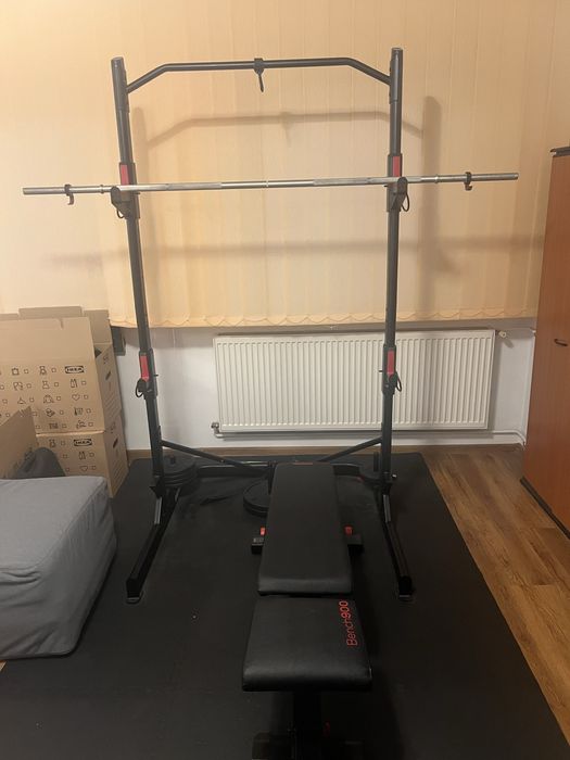 Domyos Rack 500 + greutati, bara, banca, accesorii