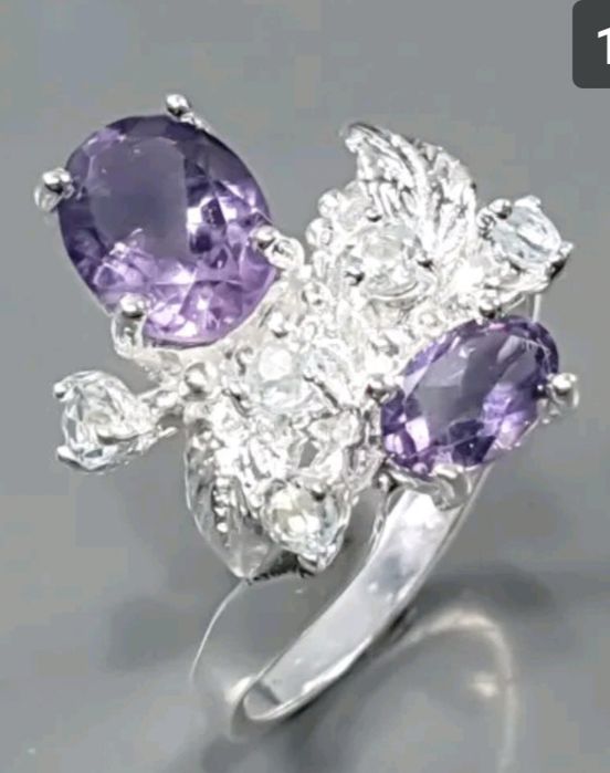 Серебро 925, 4 кольца (аметисты)