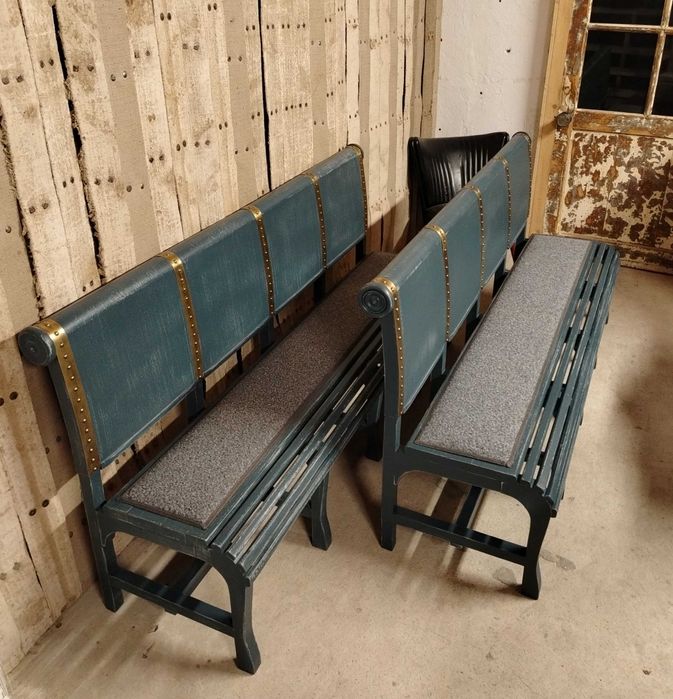 Banci vechi din lemn reconditionate/ Bancheta