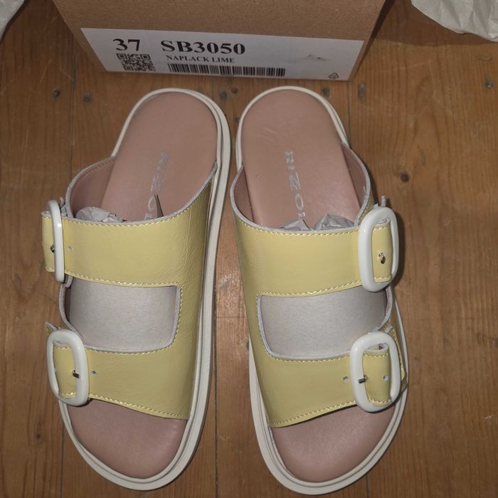 Slapi sandale noi din piele Rizzoli