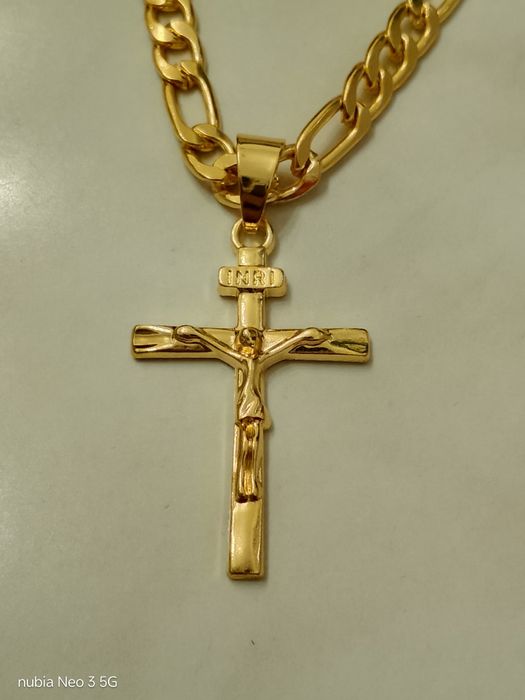 Lănțișor cu cruce placat 18k