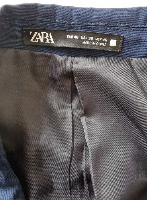 Sacou ZARA slim fit bărbați mărimea 46 albastru navy elegant