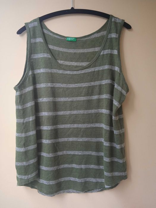 Benetton - НОВ ленен 100% оригинален потник Бенетон