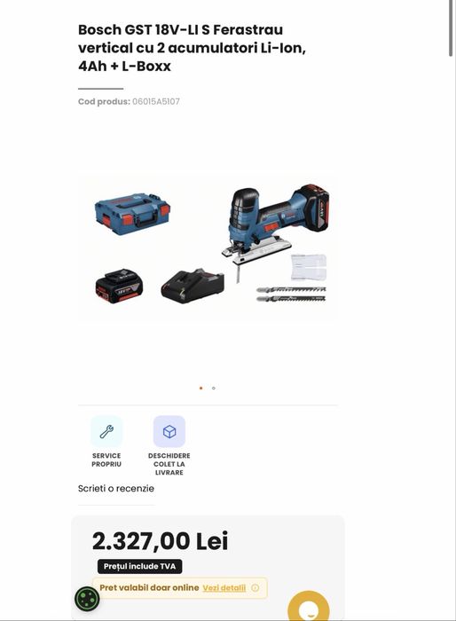 Bosch Professional GST 18V-LI S Fierăstrău pendular 18V 2 Acumulatori 4Ah Încărcător L-Boxx Nou