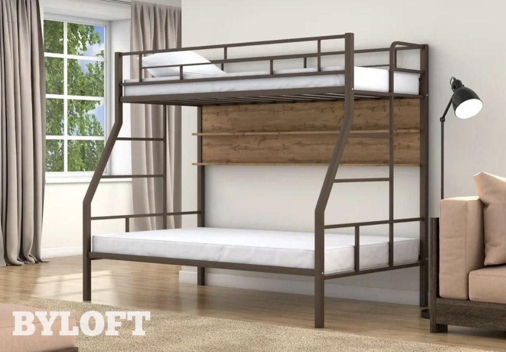 Кровать двухъярусная МОСКО металлическая для детей и взрослых, Разборн