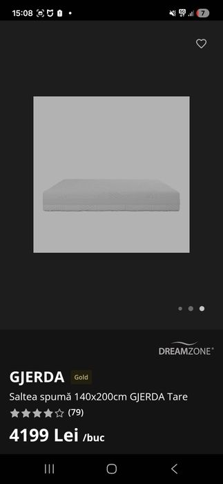 Saltea spumă cu 3 randuri: spuma poliuretanica+spuma memorie+cocos!