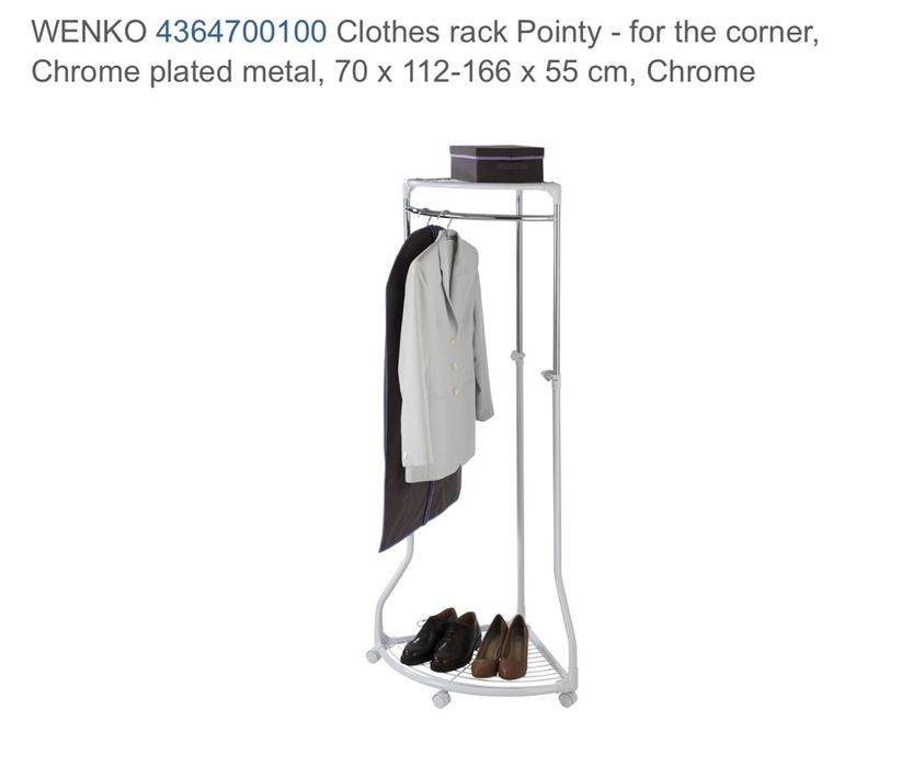 Ъглова закачалка за дрехи и обувки на WENKO