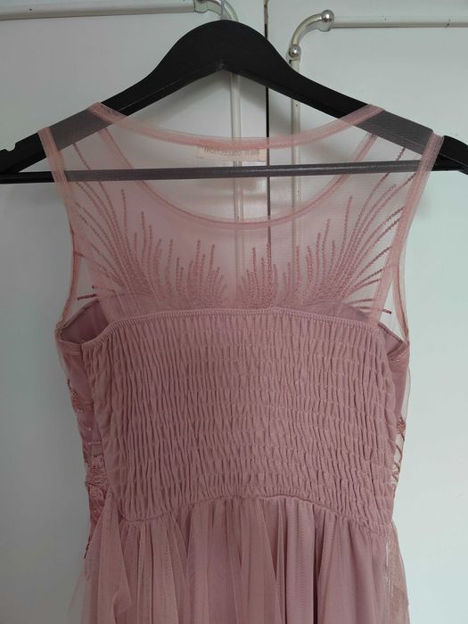 Официална рокля, шаферска рокля размер S/M, розова с платка