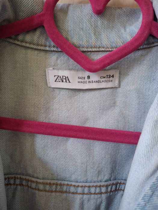 Зара/zara/Детски къс, син, дънкови гащеризон размер 134
