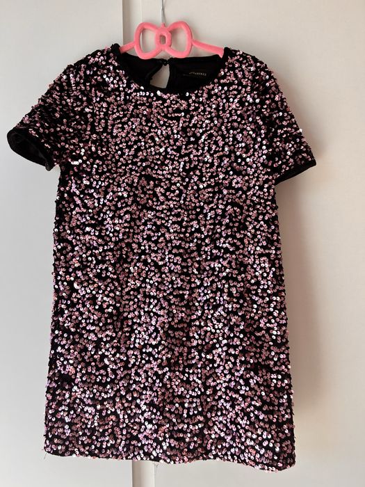 Rochita din catifea cu paiete fetite 134 cm