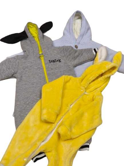 Пакет теплых комбинезонов/ромперов для малыша 3-6 месяцев (3 шт)