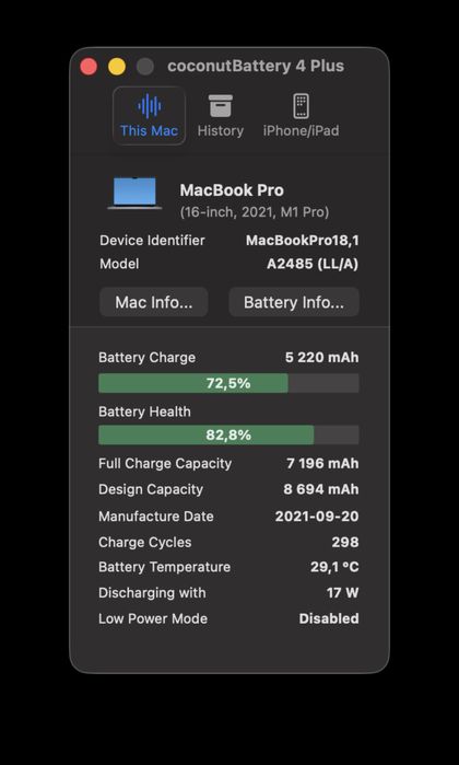 MacBook Pro 16 2021 M1 Pro, 16/512