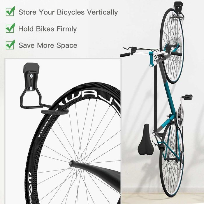 Carlig suport bicicleta, Housolution, pe perete, reglabil, set de 2