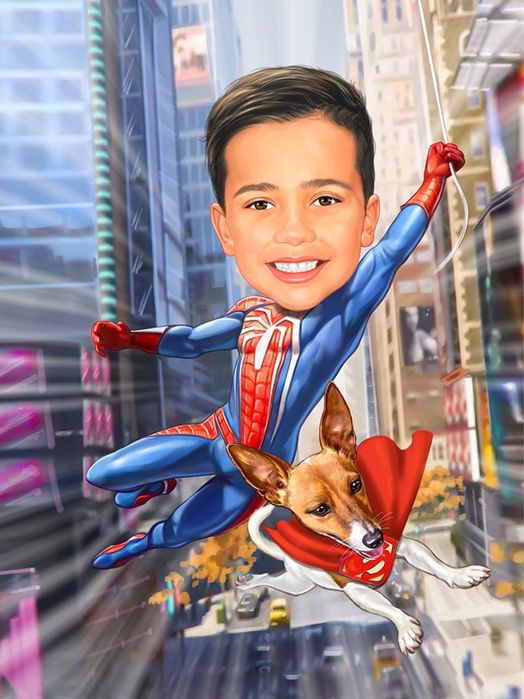 Карикатура за дете с включена рамка – персонален подарък по снимка