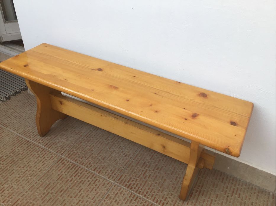 Set masa si banca lemn natur