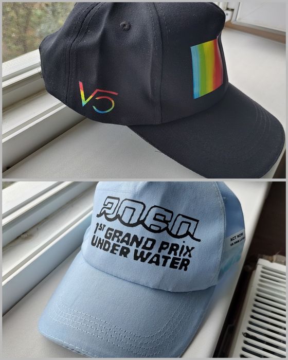 Sapca design casca Vettel F1, Peace Rainbow & Act Now Swim Later