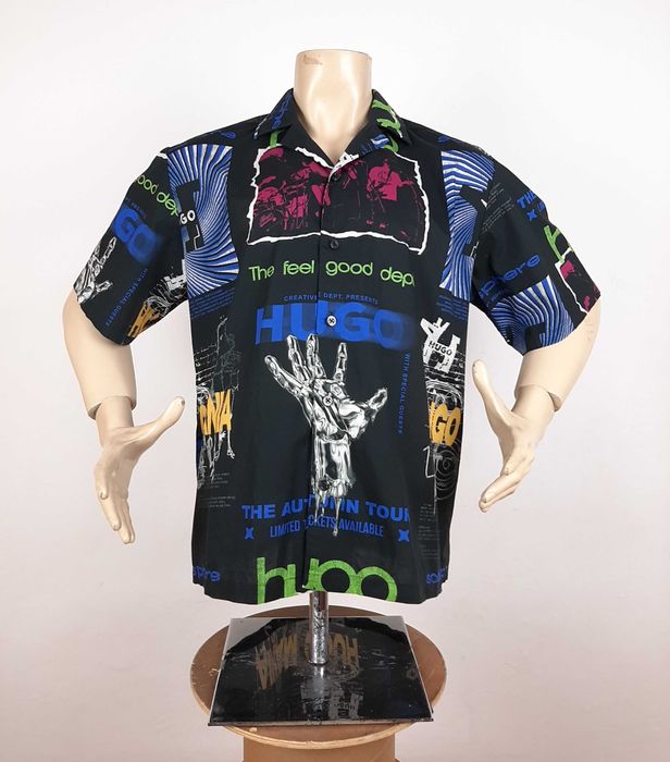 Hugo Boss Eligino - Оригинална мъжка риза с къс ръкав размер L