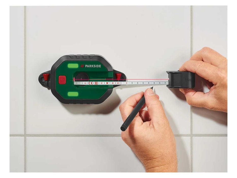 PARKSIDE PLLM 10 A1 лазерен нивелир с ролетка за прецизно подравняване