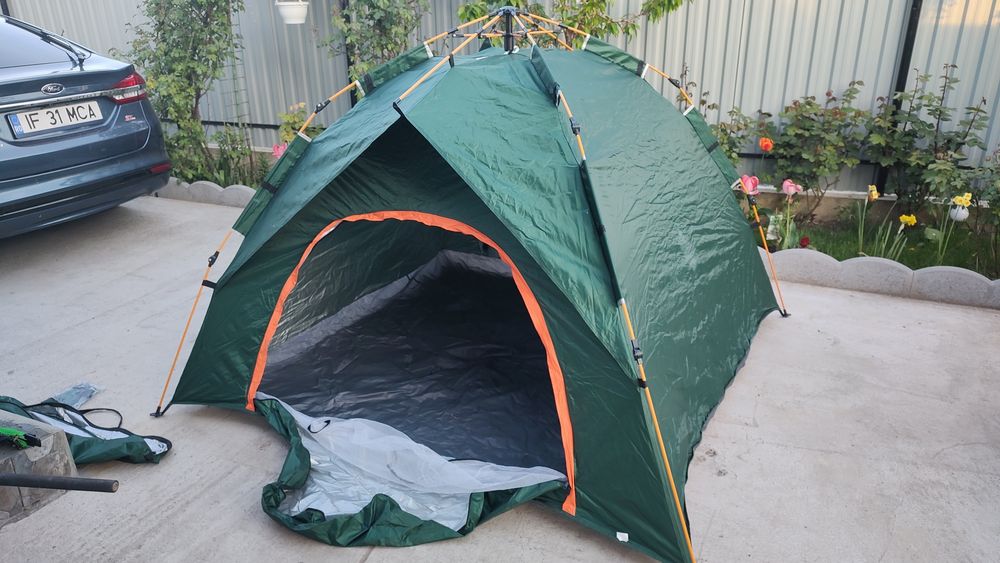 Cort pentru 3 persoane, Timeless Tools, 2x2x1,35 m, Verde