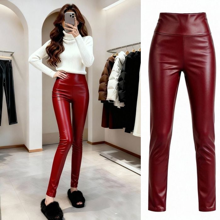 Кожаные брюки, штаны женские