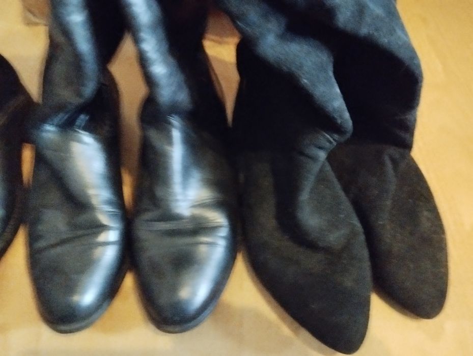 Cizme lungi piele/ piele întoarsă ,la 2 per+ cadou hanorac