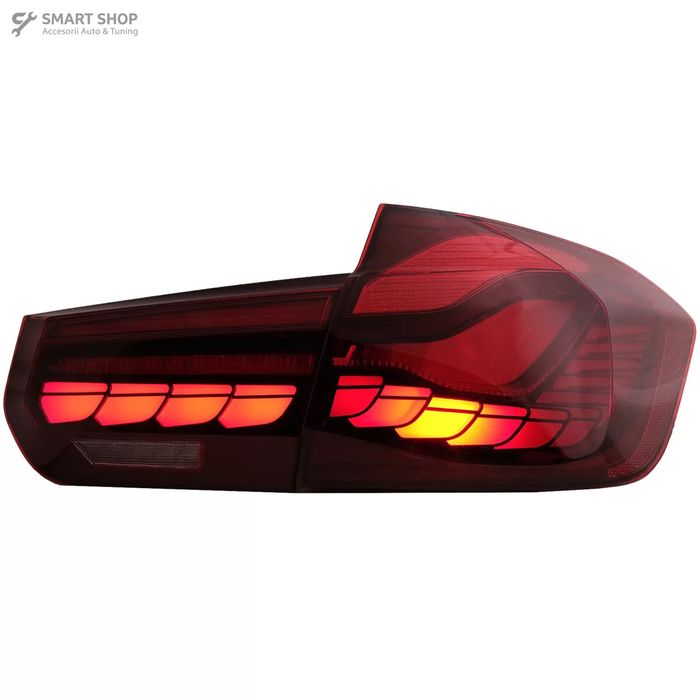 Stopuri OLED compatibil cu BMW Seria 3 F30 (2011-2019) F35 F80 Rosu Clar M4 Design cu Semnal Dinamic Secvential