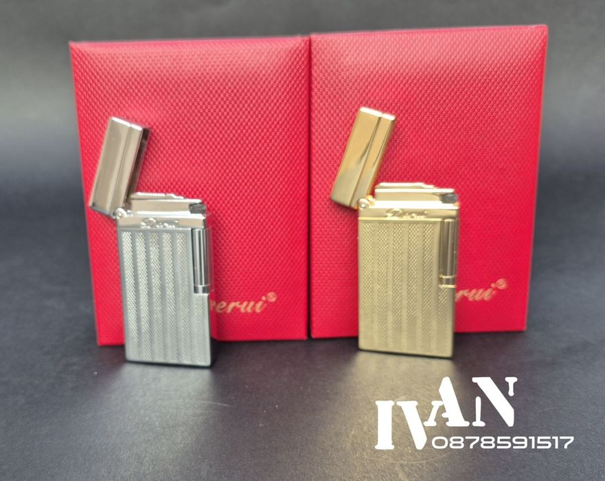 Луксозна газова метална запалка Deruy (два цвята-златиста и  сребриста