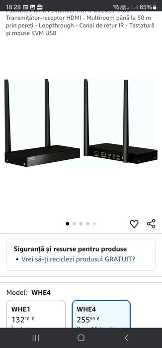 Marmitek WHE4 Extender HDMI wireless 4K60 - Transmițător-receptor HDMI