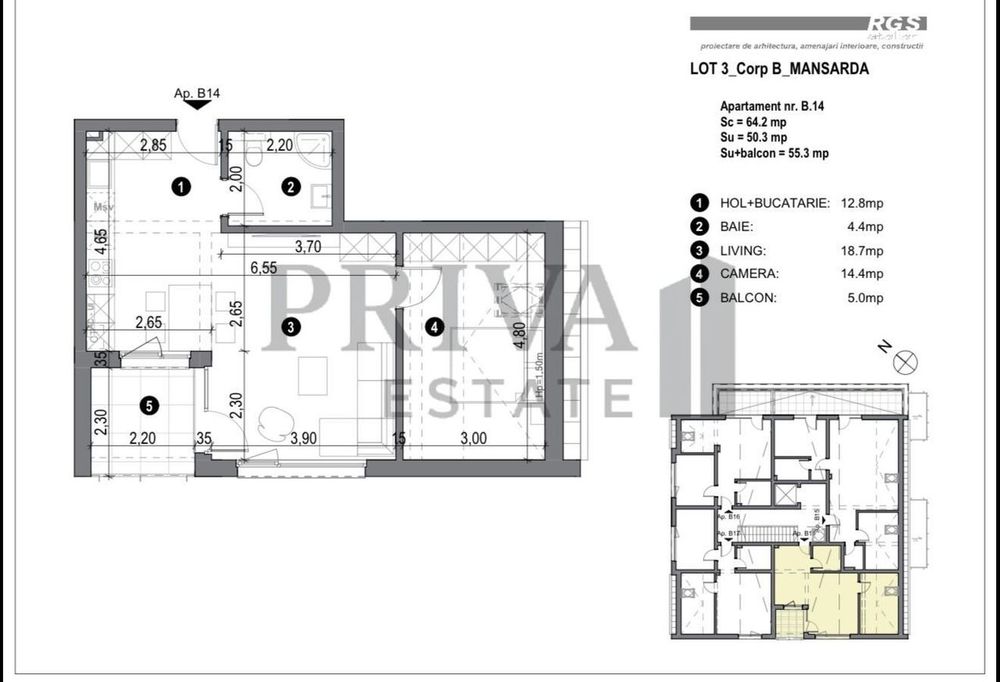 Apartament 2 camere, parcare inclusa, lift