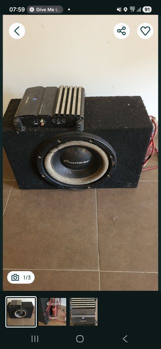 Kit subwoofer Pioneer 300RMS, amplificator Alpine MRP-M450, condensator Bull de 1 farad!