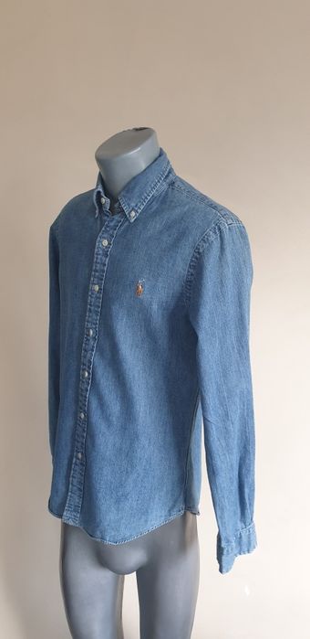 POLO Ralph Lauren Slim Fit Cotton / M ОРИГИНАЛ! Мъжка Дънкова Риза!