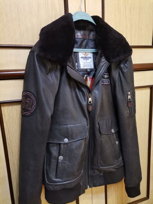 НОВО! Мъжко кожено яке Aeronautica Militare размер M