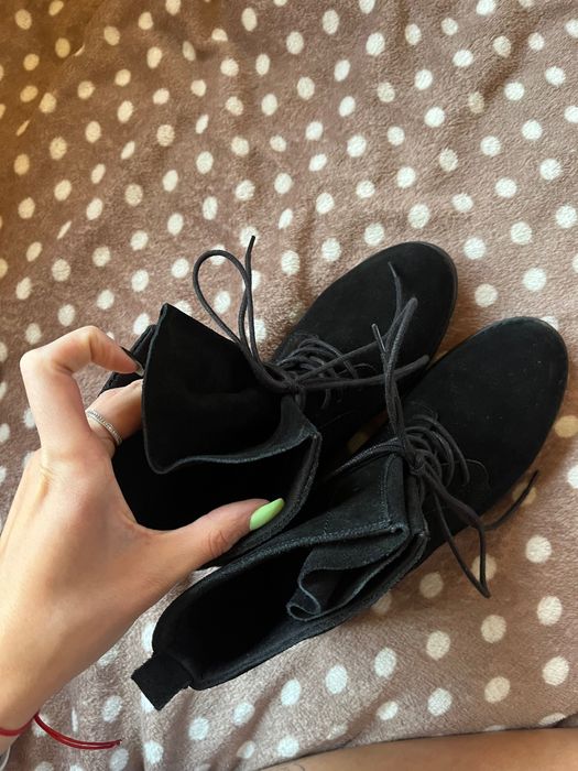 Черни боти естествен велур Fraiche