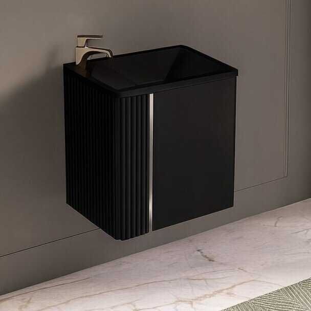 PVC шкаф за баня с мивка LINEA 60 см. BLACK