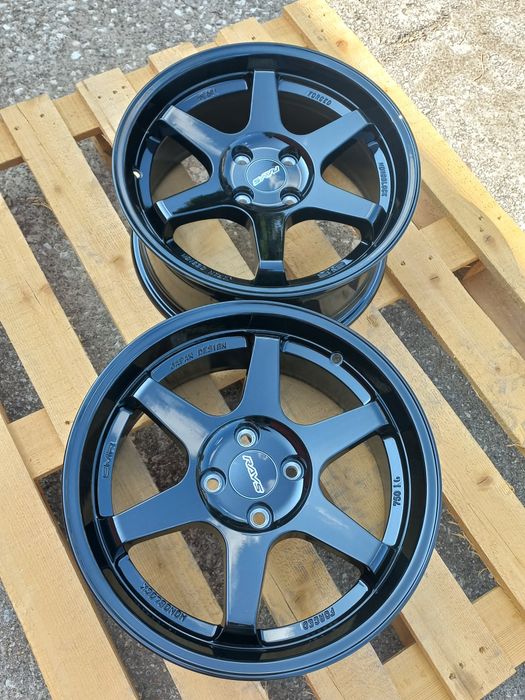 17.4x100 Rays t37 Volk Racing 7.5ж ет35 vw opel honda suzuki bmw e30 Piano Black.
