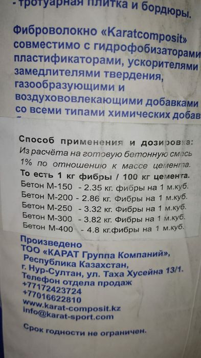 Фиброволокно армирующая добавка