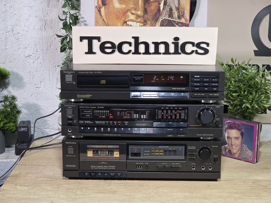 Linie audio TECHNICS, receiver SA-R230,deck RS-B205, cd-player SL-P202