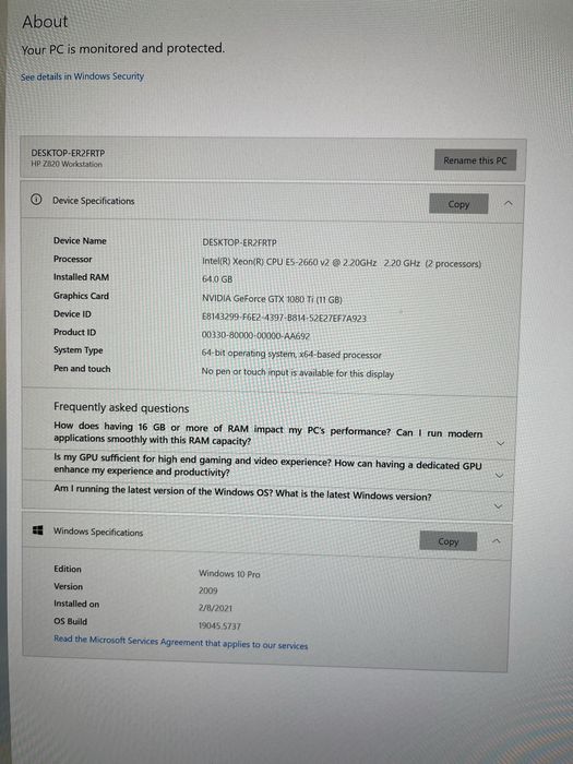 HP Z820 работна станция със Монитор 27" Dell UltraSharp