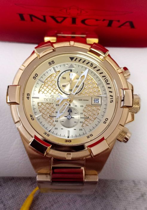 Ceas InvictaAviator Chronograph Gold Dial – Barbati