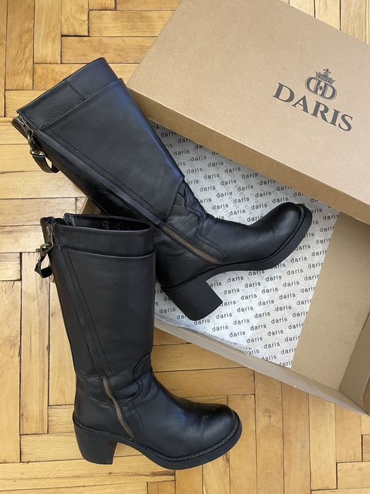 Високи Дамски ботуши естествена кожа Daris на ток 37 номер