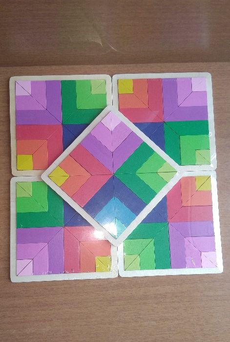 НОВ Модел Дървен Геометричен Тетрис Цвете , логически и занимателен.