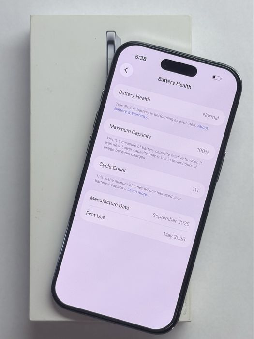 iPhone 17 Air Blue 100% battery