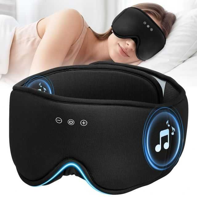 Masca de dormit cu căști Bluetooth negru