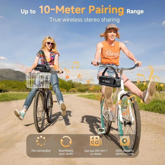 Bluetooth тонколонка W-King 30W, 5,000 mAh Battery, TWS, NFC, TF Card