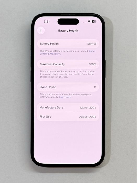 iPhone 15 Black noFaceID 100% battery